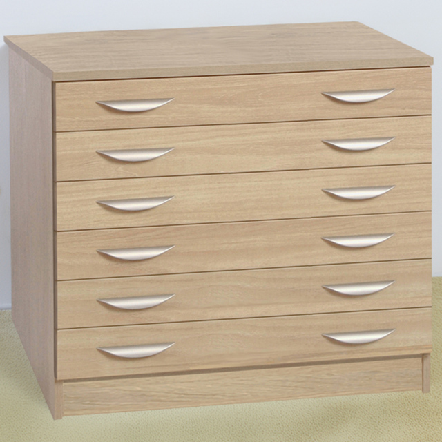 R White Cabinets Brown 6 Drawer Chest of Drawers - image 1