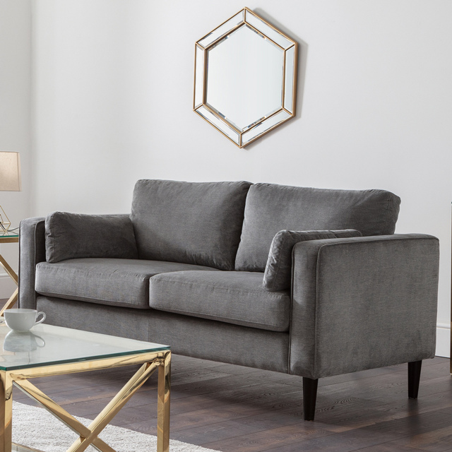 Julian Bowen Hayward 2 Seater Grey Chenille Sofa - image 1