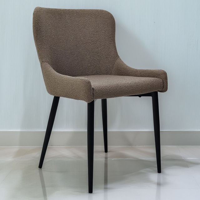 Bentley Designs Rubens Mocha Beige Boucle Dining Chair Set of 2