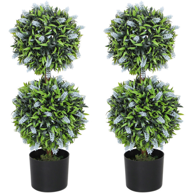 Portland Set of 2 Blue Lavender Artificial Flower in Pot - image 1
