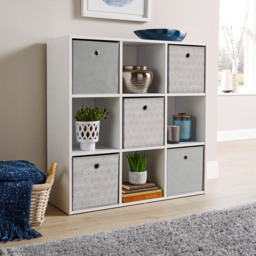 Home Source White 9 Cube Storage Shelf Unit - thumbnail 4