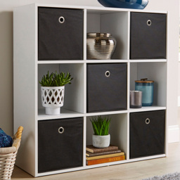 Home Source White 9 Cube Storage Shelf Unit