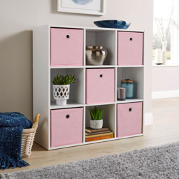 Home Source White 9 Cube Storage Shelf Unit - thumbnail 3