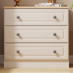 Crowndale Norfolk Kashmir Ash and Bardolino Oak 3 Drawer Chest of Drawers Ready Assembled - thumbnail 1