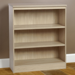 R White Cabinets 3 Shelf Mid Height Sandstone Bookcase