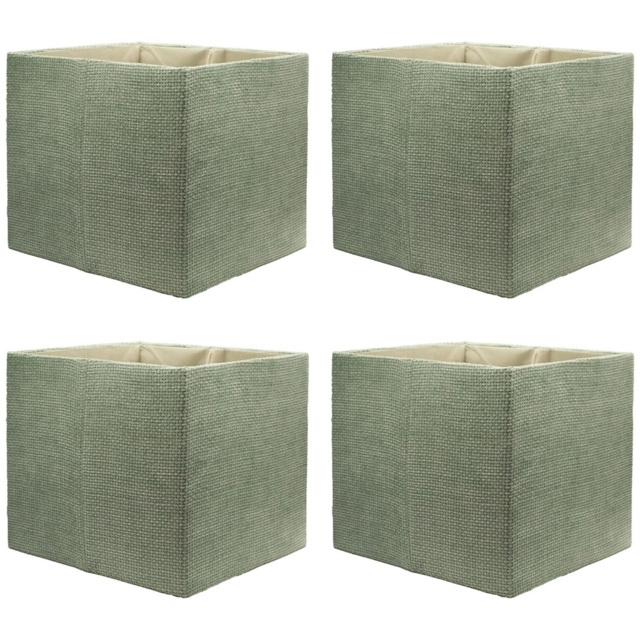 Homebase Patterned Green Cube Storage Insert 4 Pack - image 1