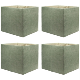 Homebase Patterned Green Cube Storage Insert 4 Pack - thumbnail 1