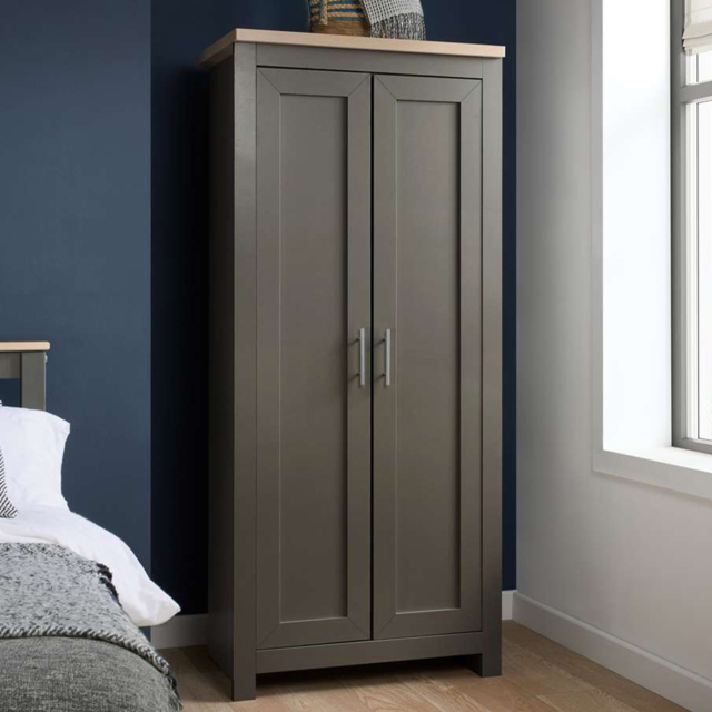 Birlea Highgate Dark Grey and Oak 2 Door Wardrobe - image 1