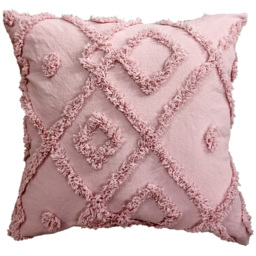 Velosso Diamond Tufted Mauve Filled Cushion 43 x 43cm 2 Pack