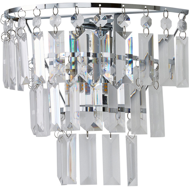 ValueLights Kelsks Acrylic Clear Jewel Droplet Chrome Wall Light with LED Bulb - image 1