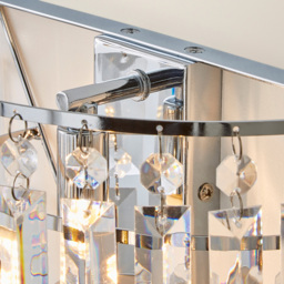 ValueLights Kelsks Acrylic Clear Jewel Droplet Chrome Wall Light with LED Bulb - thumbnail 3