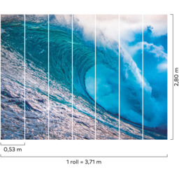 Grandeco Waves Blue and White 7 Lane Wall Mural - thumbnail 4
