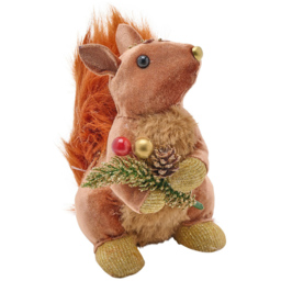 The Christmas Gift Co Squirrel with Pine Cone and Berries Decoration