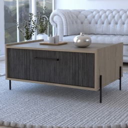 Core Products Harvard Single Door Washed Oak and Carbon Grey Coffee Table