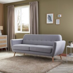 Scandi Savannah Brushed Fabric 3 Seater Sofa - Grey - thumbnail 1