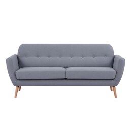 Scandi Savannah Brushed Fabric 3 Seater Sofa - Grey - thumbnail 3