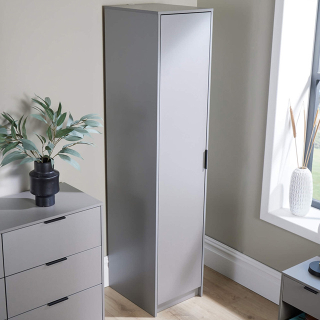 Home Source Phoenix Grey Single Door Wardrobe - image 1