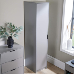 Home Source Phoenix Grey Single Door Wardrobe - thumbnail 1