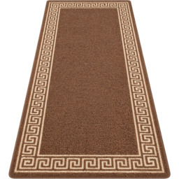 Smart Living Greekey Brown and Beige Gel Back Non-Slip Door Mat 67 x 220cm