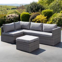 Artemis Home Della 5 Seater Grey Rattan Sectional Outdoor Corner Sofa Set - thumbnail 1