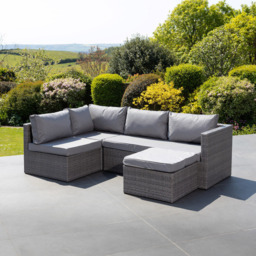 Artemis Home Della 5 Seater Grey Rattan Sectional Outdoor Corner Sofa Set - thumbnail 2