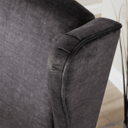Home Source Helena Charcoal Wingback Armchair with Wooden Legs - thumbnail 4
