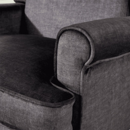Home Source Helena Charcoal Wingback Armchair with Wooden Legs - thumbnail 3