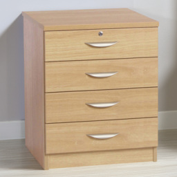 R White Cabinets Brown 4 Drawer Chest of Drawers - thumbnail 1