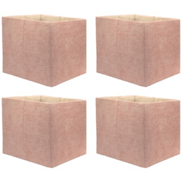 Homebase Patterned Pink Cube Storage Insert 4 Pack
