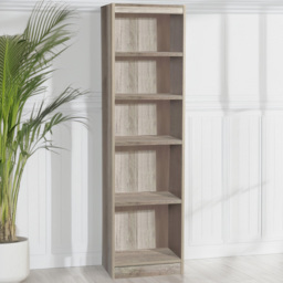 R White Cabinets Grey 5 Shelf Tall Wide Bookcase
