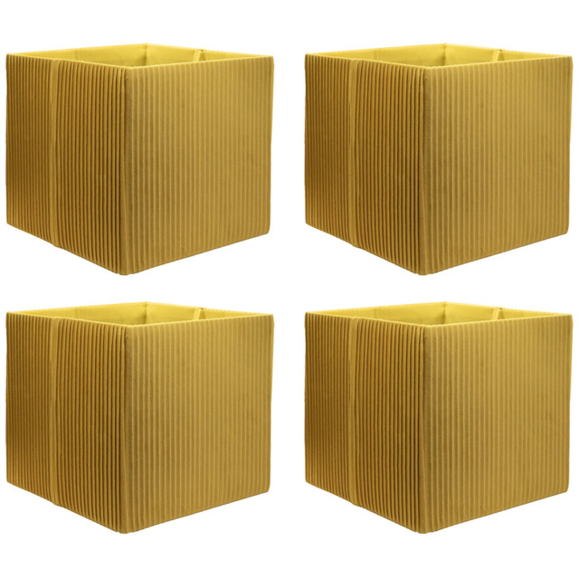 Homebase Pleated Ochre Cube Storage Insert 4 Pack - image 1