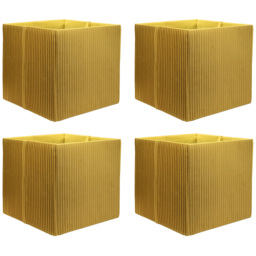 Homebase Pleated Ochre Cube Storage Insert 4 Pack
