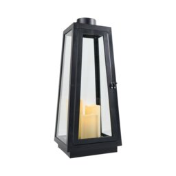Black Triple LED Candle Lantern Black - thumbnail 3