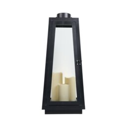 Black Triple LED Candle Lantern Black