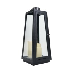 Black Triple LED Candle Lantern Black - thumbnail 2