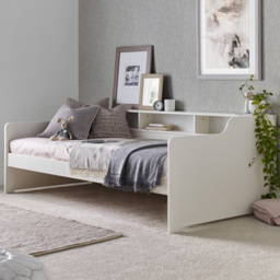 Tyler Single White Guest Bed with Orthopaedic Mattress