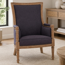 Premier Housewares Cabra Graphite Grey Fabric Armchair - thumbnail 1