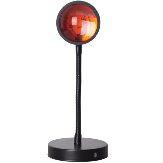 Warm Orange Sunset LED Black USB Table Lamp - image 1