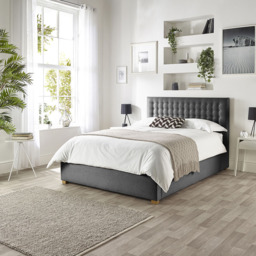 Catherine Lansfield Opulence King Size Charcoal Twill Ottoman Bed - thumbnail 4