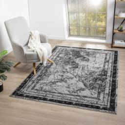 Desire Rugs Obsidian Abstract Frame Grey Rug 160 x 230cm - thumbnail 2