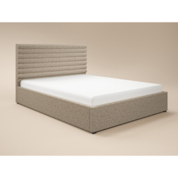 SOLACE+CO Velora Double Brown Chenille Ottoman Bed with Panel Headboard - thumbnail 2