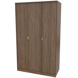 Crowndale Hong Kong 3 Door Carini Walnut Tall Wardrobe Ready Assembled - thumbnail 2