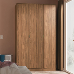 Crowndale Hong Kong 3 Door Carini Walnut Tall Wardrobe Ready Assembled