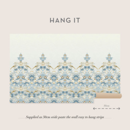 William Morris Strawberry Thief Soft Blue Mural - thumbnail 4