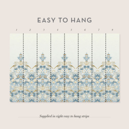 William Morris Strawberry Thief Soft Blue Mural - thumbnail 3