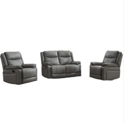 Furniture One Grey 4 Seater Manual Sectional Recliner Couches Sofa Set - thumbnail 2