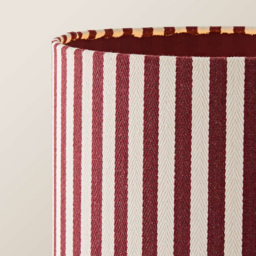 ValueLights Florence Burgundy Linen Pinstripe Midi LED Floor Lamp with Bulb - thumbnail 3
