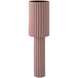 ValueLights Florence Burgundy Linen Pinstripe Midi LED Floor Lamp with Bulb