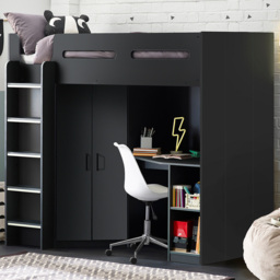 Julian Bowen Hercules Anthracite High Sleeper with Storage - thumbnail 1