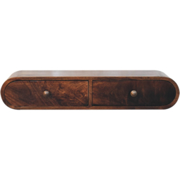 Artisan Furniture California Walnut 2 Drawer Mango Wood Wall-Mounted Console Table - thumbnail 2
